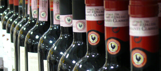 The Chianti classico bottles